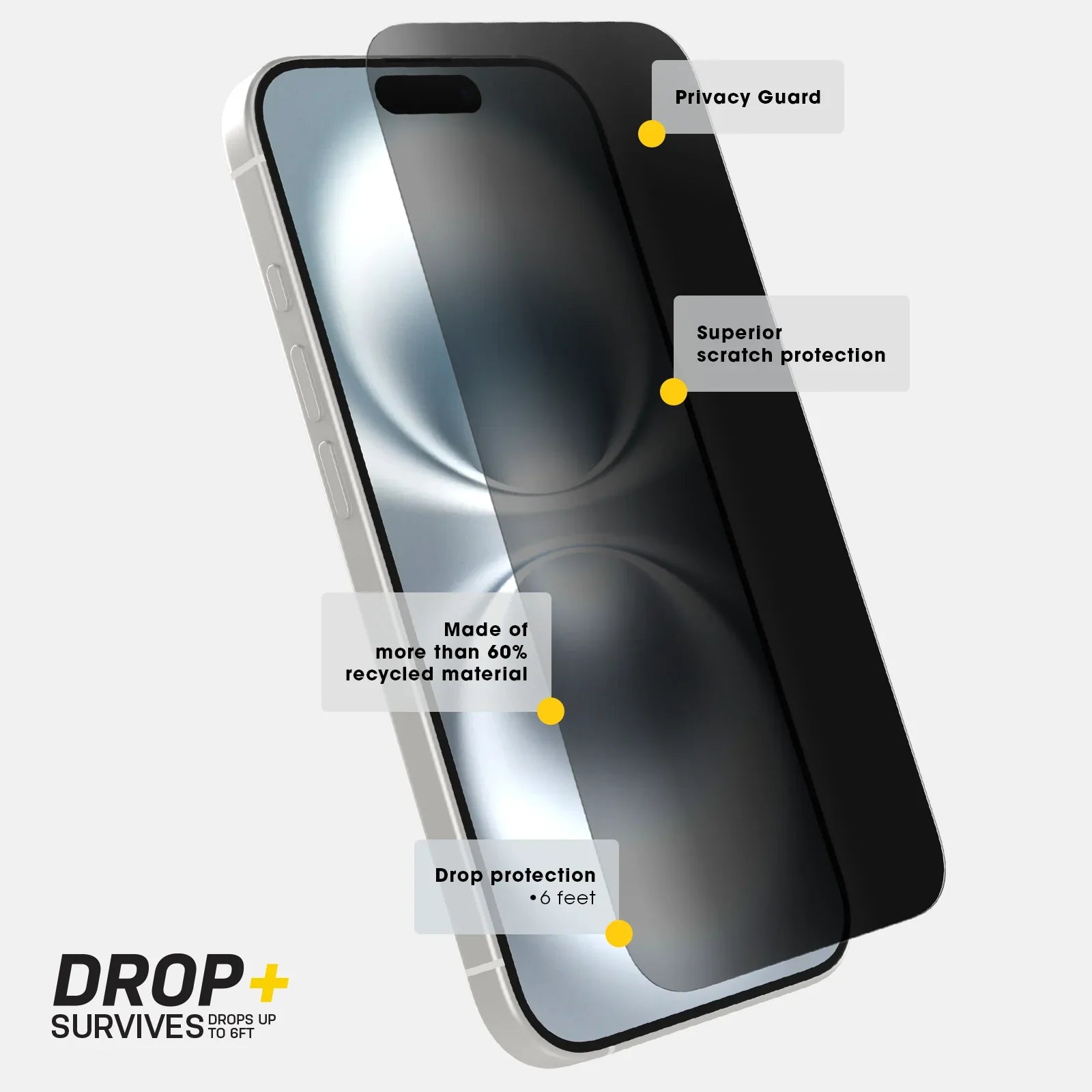 OtterBox Premium Pro Glass Protector - iPhone 15 / 16 / 16e - Privacy