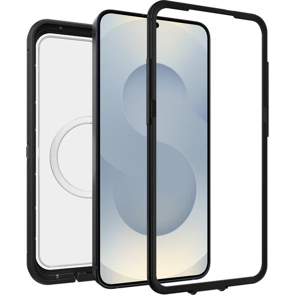 OtterBox Defender XT Clear with Magnets Case - Samsung S25 5G - Dark Side (Clear/Black)