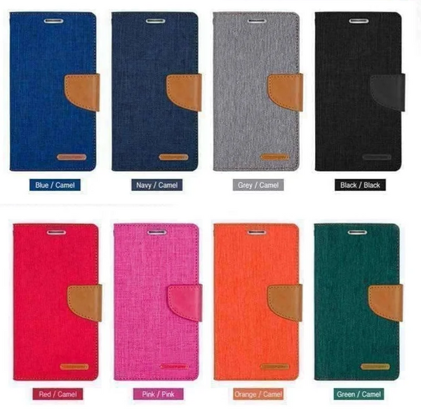 Goospery Canvas Book Case - IPHONE 13 PRO - ORANGE   (Clearance)