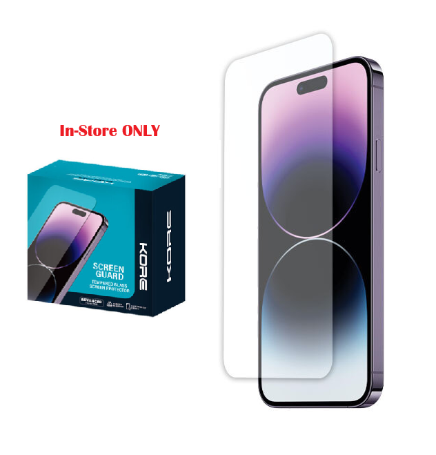 Kore Screen Guard Tempered Glass for iPhone 16 (Non-Retail Pack, IN-STORE ONLY)